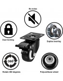 Caster Wheels, 2 inch Casters, Casters Set of 4 Heavy Duty - CLOATFET Locking Casters, Swivel Casters with Brake (Top Plate), Non Marking Black Castor Wheels for Cart Furniture Workbench